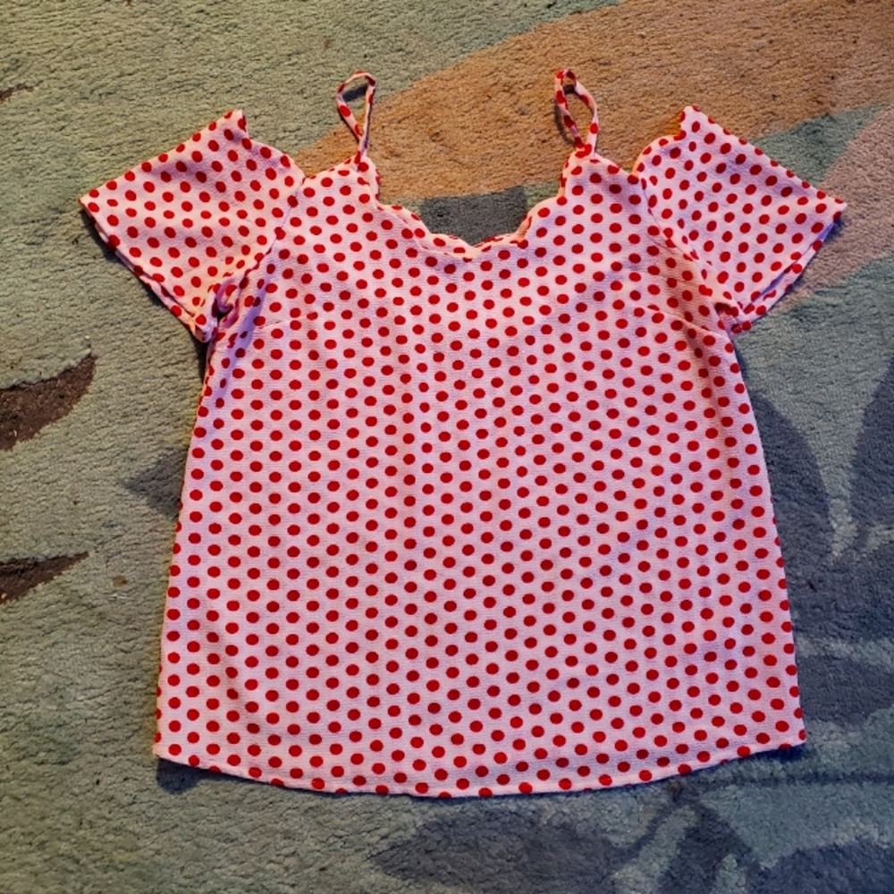 Beautiful Monteau Polka Dot Blouse